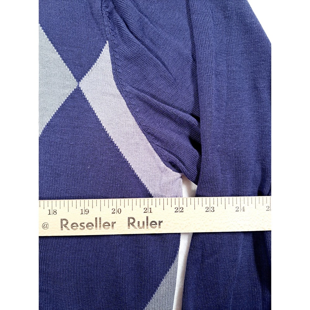 Bobby Chain Men's 1/4 Zipper Sweater Blue & Gray Size Large - Picture 5 of 7